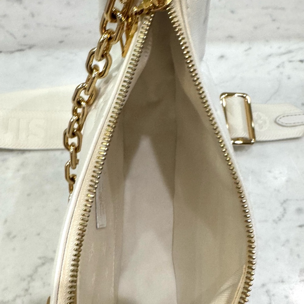 Authentic Louis Vuitton Monogram Bubblegram Over the Moon Shoulder Bag White - Picture 4 of 16